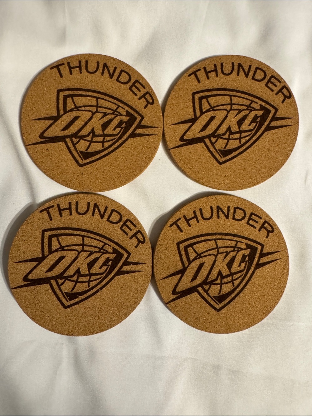 ANY Team Branded Cork Coaster Set - Natural Brown (4-Pack)